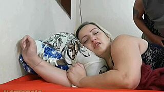 blonde milf sister-in-law has horny dreams while brother away