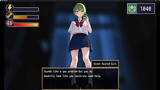 green haired girl dominates with intense facesitting