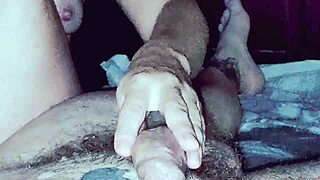 Wife Gives Daily Handjob to Husband's Cock Until Cum