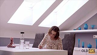 Old wise gentleman enjoys young beautiful girl