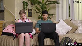 Shy Virgin Guy Fucks Popular Teen 18+ Cheerleader Melody Marks!