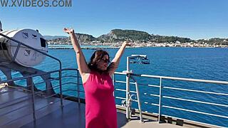 Stepmom flashing bold in public, reliving hot vacation vibes with stepson! 😍