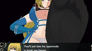 confident princess breaks hero with femdom anal and footjob...