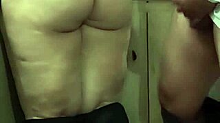 Quick kitchen moment with hot MILF mother-in-law before wife sees us