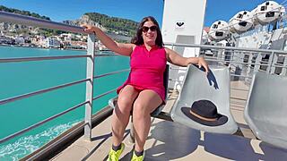 Stepmom flashing bold in public, reliving hot vacation vibes with stepson! 😍