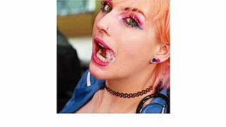 essex girl gets slammed hard and covered in cum over her tight cunt.