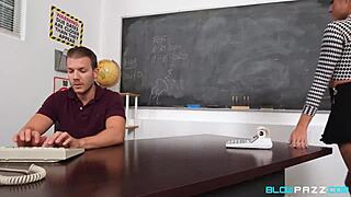 teen performs oral sex on monster cock with ball licking