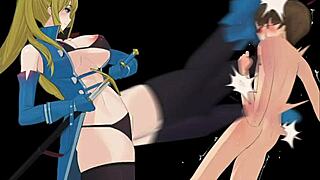 confident princess breaks hero with femdom anal and footjob...