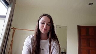 Petite Brunette Stepsister Craves Morning Sex with Stepbrother Every Day