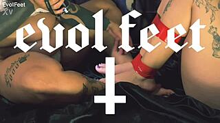 Soles Exposed for Brutal Bastinado in Raw Femdom Action