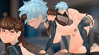 Tall Thick Milf Gets Doggy Fucked By Short Femboy