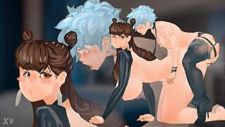 Tall Thick Milf Gets Doggy Fucked By Short Femboy