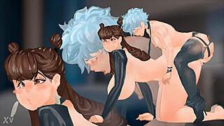 Tall Thick Milf Gets Doggy Fucked By Short Femboy