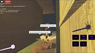 Latina girl experiences intense anal assfucking with monster bbc in roblox game