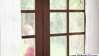 Straight babe dives into a threesome with her lesbian best friends, exploring shaved pussies and ass licking