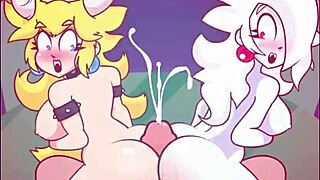 Bowsette and Boosette crave hard cocks in wild cartoon action! Insane!