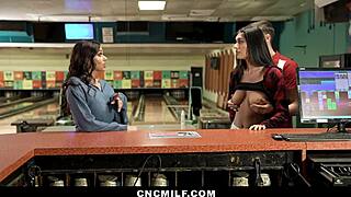 I used my girlfriend and stepmom for wild group action at bowling.
