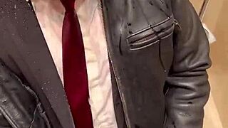 Kinky leather outfits dominate the office scene at menatplay