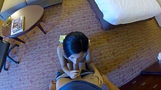 chubby redhead earns facial from friend