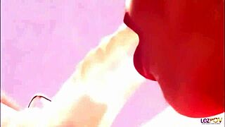 lewd blonde lesbians bath dildo fuck