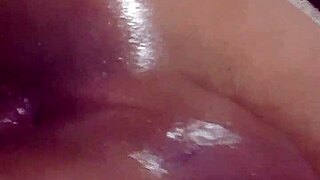 Tight Shemale Plays with Huge Dildo