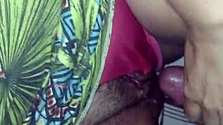 Married woman slides panties aside for intense creampie action. Her big ass opens wide for the stud.