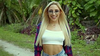 Brunette Sofi Ryan craves a wild 4th of July fuck on the sofa with intense titty action