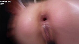 Skinny teen sasha handles mega hard 9vs1 action