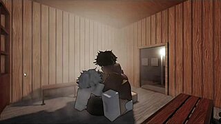 Watch this femboy threesome assfucking in the sauna!