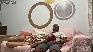 I couldn't resist my stepson, feeling his big ass and cock in interracial passion.