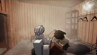 Watch this femboy threesome assfucking in the sauna!