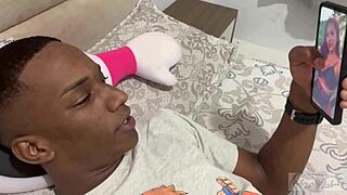 I couldn't resist my stepson, feeling his big ass and cock in interracial passion.