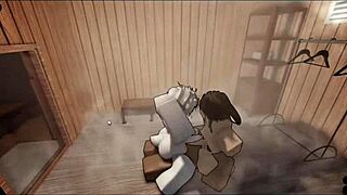 Watch this femboy threesome assfucking in the sauna!