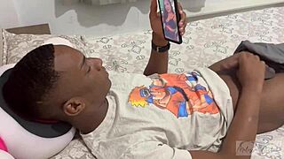 I couldn't resist my stepson, feeling his big ass and cock in interracial passion.