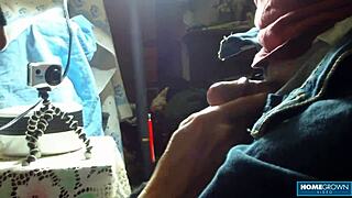 omg, busty granny sucking small 18+ cock, dying for cum taste! 😜