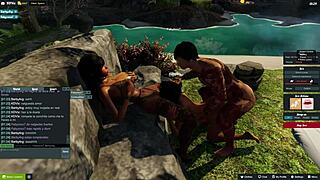 in 3dxchat, lolivix and her boyfriend try a trio with a new friend