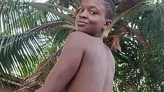 Crazybitch Goes Crazy On Her Step Dads Mansion By Showing Her Sexines Outdoor