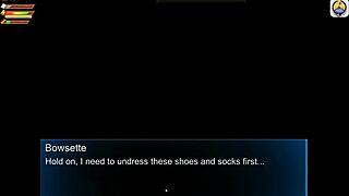 3d femdom bowsette uses feet for piss fart toilet