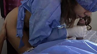 Nurse Extracts Semen Sample with Her Skilled Mouth