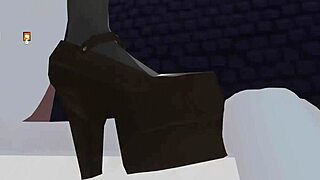 3d femdom bowsette uses feet for piss fart toilet