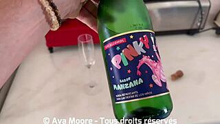 jolie brunette squirts for neighbors and sucks big cock