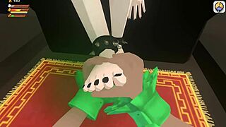 3d femdom bowsette uses feet for piss fart toilet