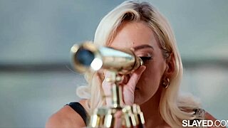 Slayed Tiny Blonde Babes Use Double Dildo