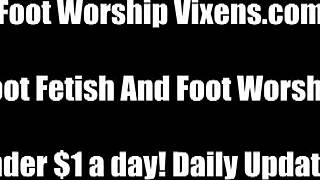 Femdom Lesbian Makes Her Submissive Worship Feet In Bdsm Fetish