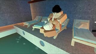 hey, pool sex with that subscriber bent over doggystyle, her ass and tits bouncing