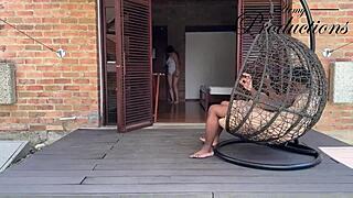 Her black lover penetrates her tight pink pussy in cuckold scene