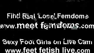 Femdom Lesbian Makes Her Submissive Worship Feet In Bdsm Fetish