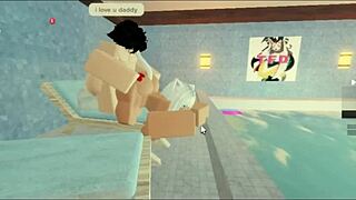 hey, pool sex with that subscriber bent over doggystyle, her ass and tits bouncing