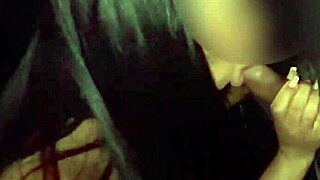 wife engages in unprotected rubbing with black man's cock in glory hole at swing house