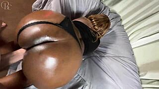 White boy dominates big ass ebony in doggy, cums deep 😈